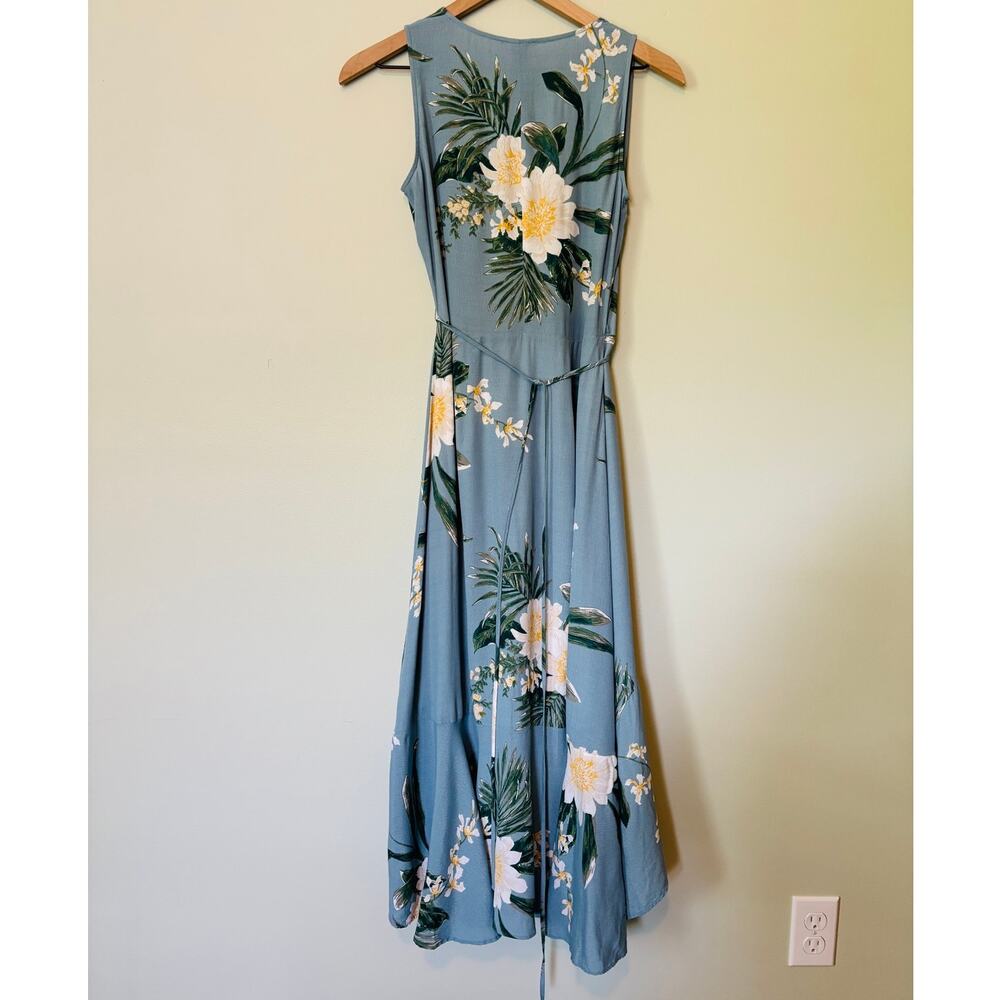 Leith Tropical Floral Wrap Dress XS Sleeveless Summer Feminine Cottage - Picture 5 of 8